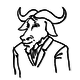  [Gnu wearing a jacket] 